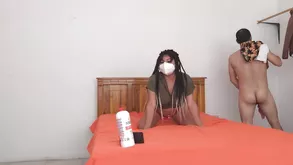 A Naked Beauty Entices a Man to Follow Her Into the Bathroom