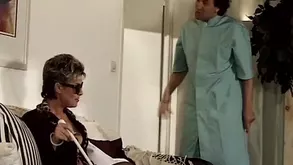 A super beautiful model is having fun with her new friend