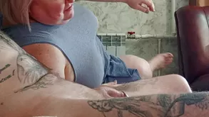 Brunette babe enjoys sensual sex on the sofa