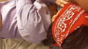 Cute girl in mesh and leather corset exposes charms on webcam