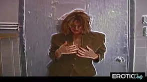 Beautiful brunette has her pussy filled with octopus ink