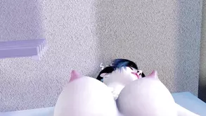 A woman in a public bathhouse is being watched and touched