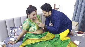 A guy playing video games is interrupted by a hot nanny