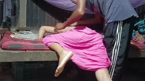 The judge took a bribe and covered the girl's ass with his cane