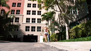 Brunette teen fucked hard by horny hung in ass