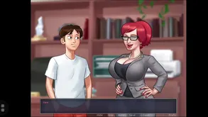 A cute couple making love in a romantic mood on the armchair