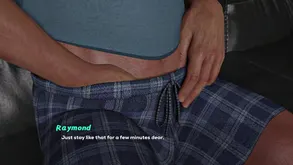 Two beautiful girls are having fun with the young guy and his tongue