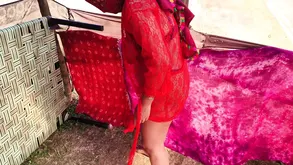 Horny bride is caught in a steamy wedding night moment