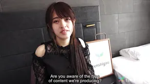 Beautiful brunette with small boobs enjoys hardcore sex