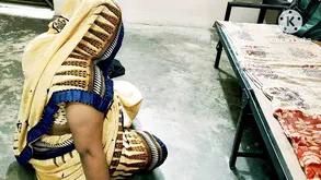 A cute girl is caressing her sweet pussy with a vibrator