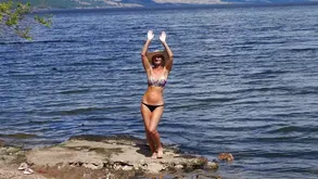 Babe with big ass enjoys riding cock and sucking balls