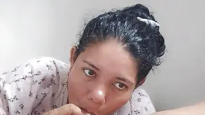 Stunning brunette with huge boobs enjoys riding a dick of her lucky boyfriend