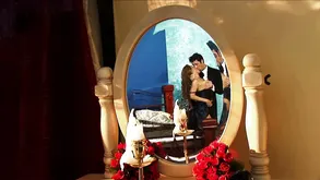 Two cute girls are having funny sex on the bed