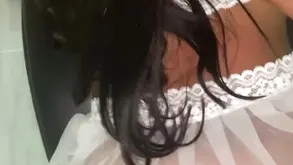 From skinny to curvy a girl is changing her look in front of the camera