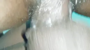 Nude yoga with a beautiful woman hanging loose