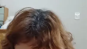 A sexy brunette gets a new dream home and her newborn puppy