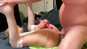 Tempting blonde with glasses fucks passionately and experienced