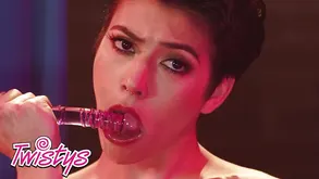 Hot blondie Nina combines crazy sex with a sweet and bad guy