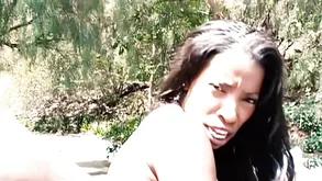 A blondie with big natural tits is passionately fucked in her pussy by a guy