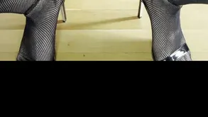 A sexy girl demonstrates her huge ass in thongs