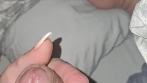 Beauty on the bed with a guy robe fell off and began to dance naked