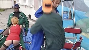 Philippe Soine fucked gorgeous bald blonde in hard anal action