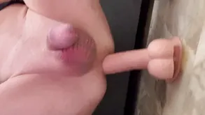 Big pinkcock shemale makes a sissy cum leak