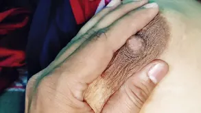 The guy cum on the ass of sexy Indian babe after a sensual handjob