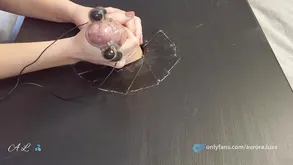 Aurora Luxe wraps her juicy pussy with a hot wet handjob